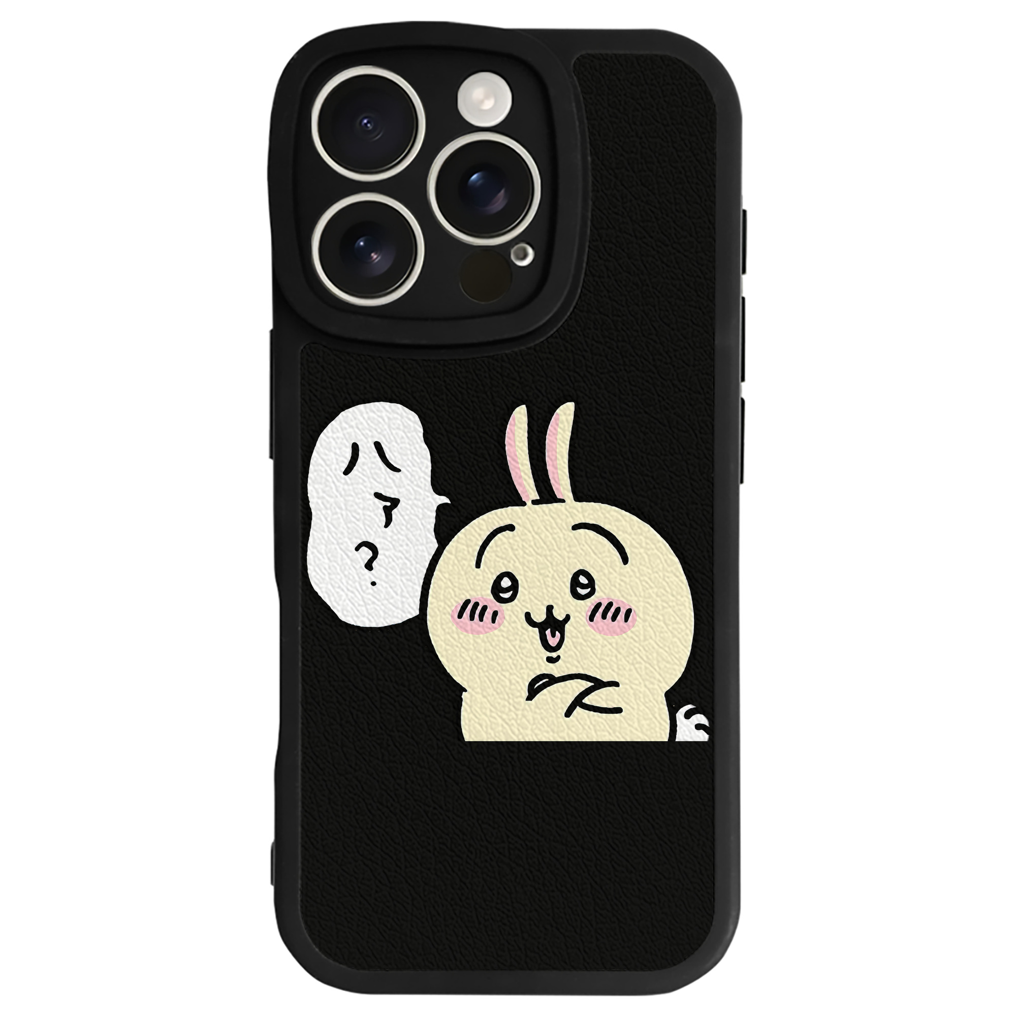 （画像用） ちいかわ うさぎ Chii-kawa usagi 【iPhone 16シリーズ対応】シリコンスマホケース（レザー調） 材質：シリコン